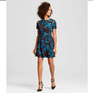 Who What Wear Floral Cut-Out Sleeve Dress